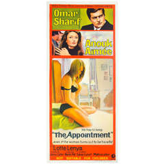 1969 Film Poster "the Appointment" Omar Sharif Australian Market