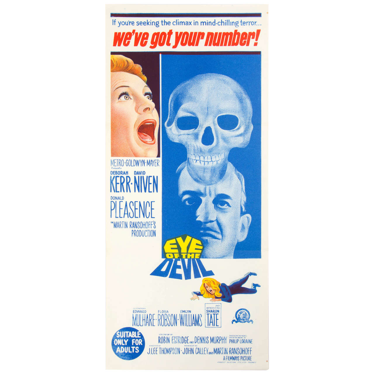 1966 Film Poster "Eye of the Devil" Starring Deborah Kerr Australian Market