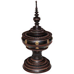 Black Lacquer Thai Offering Box
