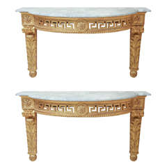 Pair of Neoclassical Giltwood Consoles