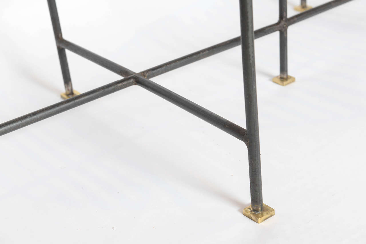 Iron Four-Seat Slatted Bench In Excellent Condition In North Miami, FL