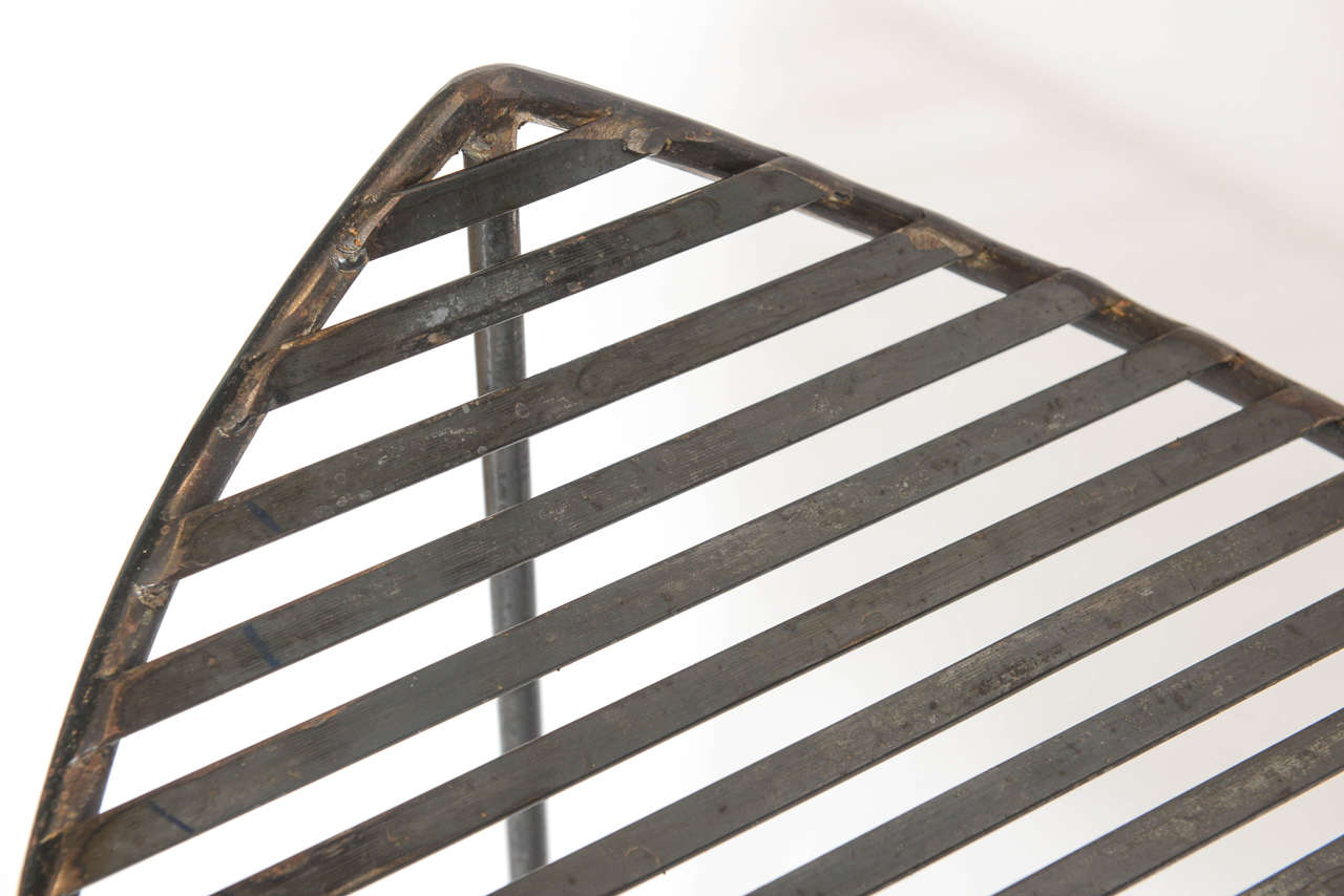 Iron Four-Seat Slatted Bench 2
