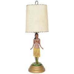Lampe vintage d'origine Hula Girl des années 1940