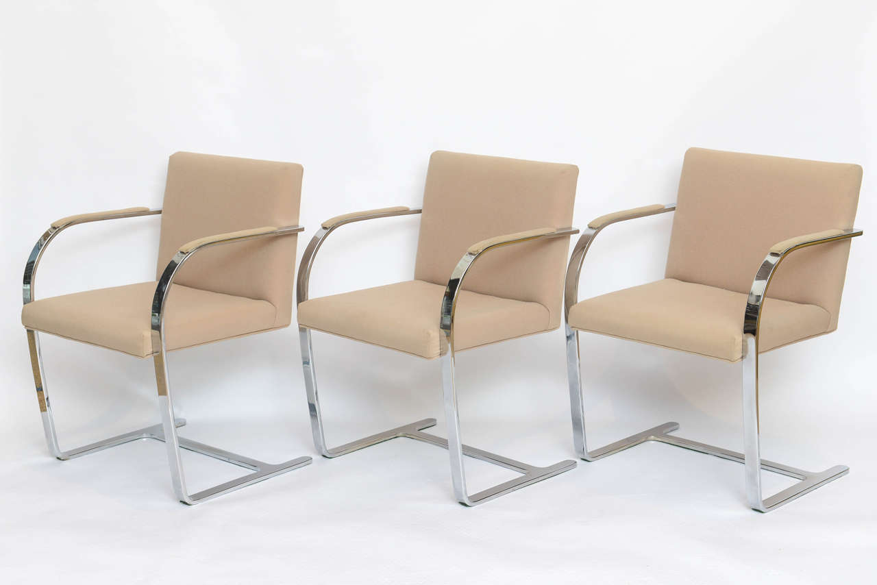 American Set of Six Mies Van Der Rohe Flatbar Brno Chairs