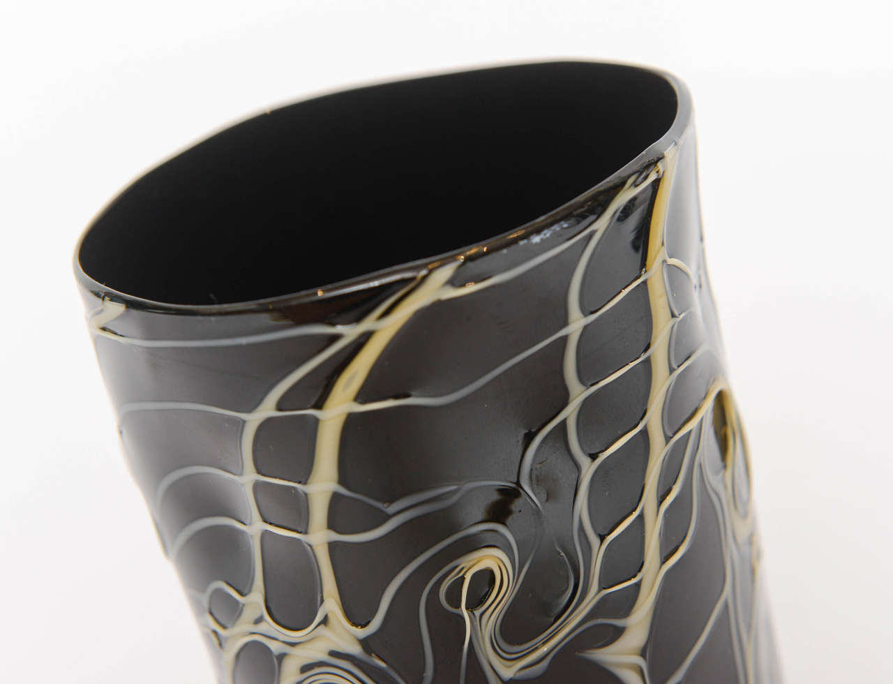 Rare Handblown Black Murano Glass Tumblers, Set of Ten For Sale at