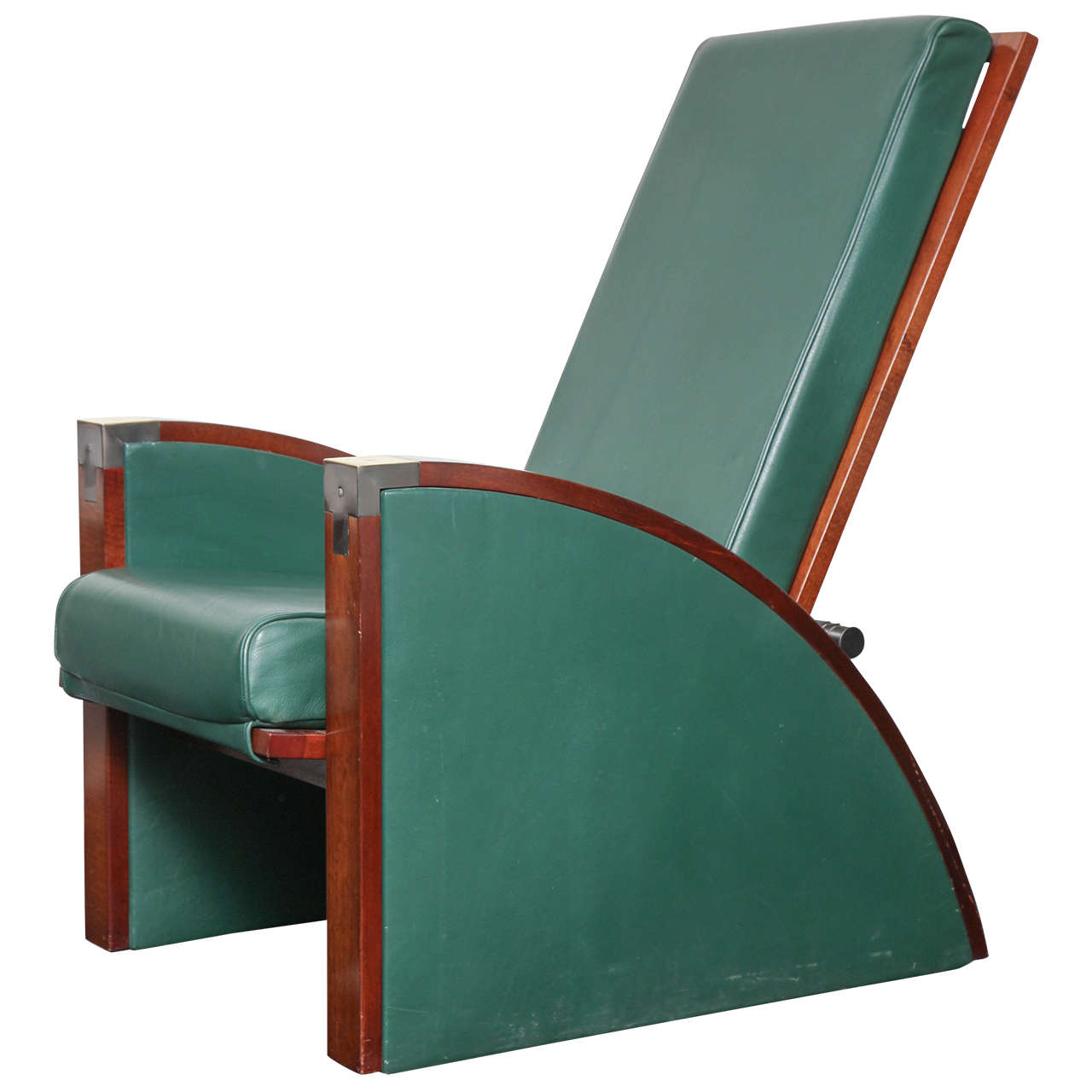 Mid-20th Century Mahogany and Leather Armchair For Sale