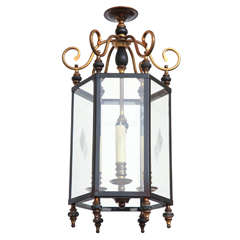 Antique 19th Century Hexagonal Brass Lantern