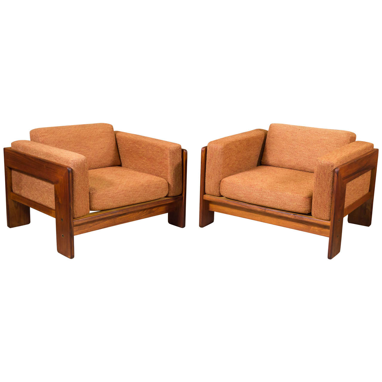Rosewood Bastiano Lounge Chairs by Afra and Tobia Scarp for Gavina Italy Stendig