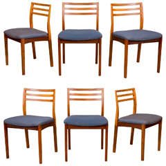 6 Johan Anderson Danish Modern Rosewood Dining Chairs in the Style of Møller