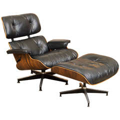 Eames Rosewood Lounge Chair 670 and Ottoman 671 for Herman Miller