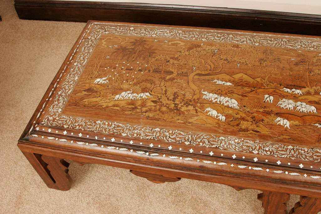 Indian A superb Colonial Rosewood Coffee Table