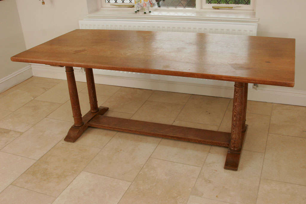  Philip Tilden oak dining table, England circa 1910 For Sale 3