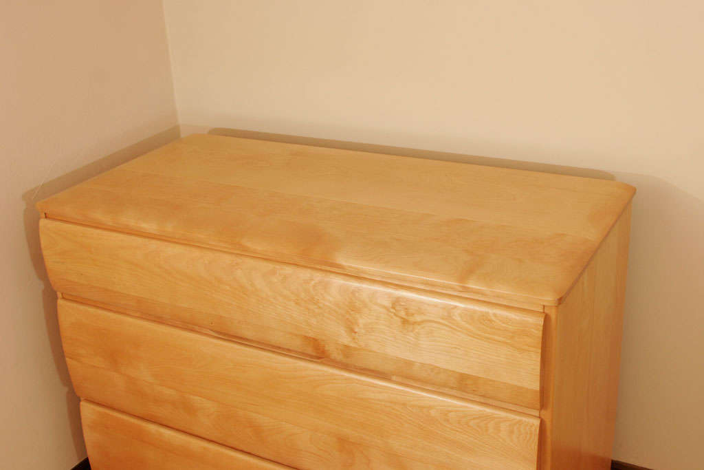 A sycamore Tallboy Chest of Drawers by Pilgrim In Excellent Condition In Macclesfield, Cheshire