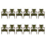 Set of twelve Rosewood dining chairs.