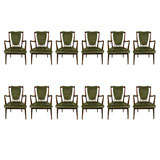 Set of twelve Rosewood dining chairs.
