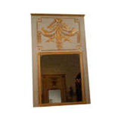 French Louis XVI Painted Gilded Trumeau 1