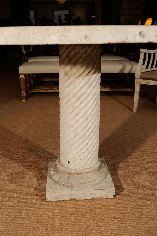 Italian Travertine Center Table in the Baroque Style 2