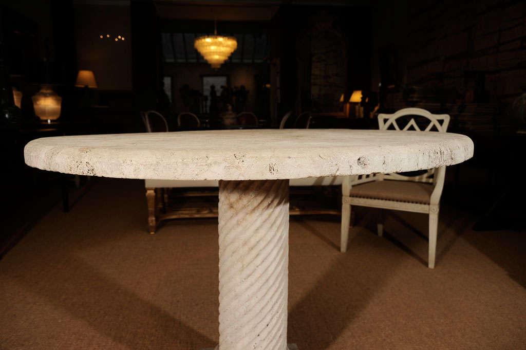 Italian Travertine Center Table in the Baroque Style 4