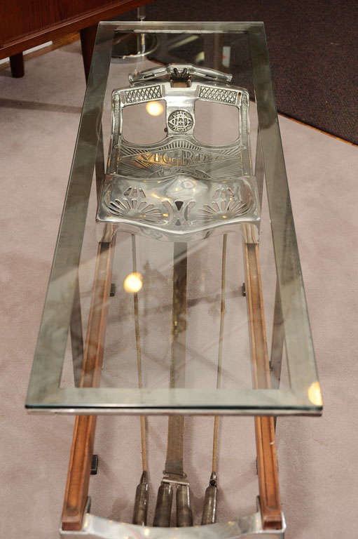 Vintage Rowing Machine Coffee Table In Excellent Condition In Astoria, NY