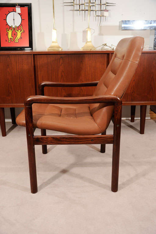Rosewood Pair of Dyrlund Danish Modern Armchairs