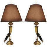 Pair of Horn Lamps by Chapman