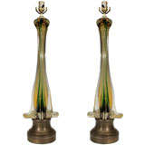 Pair of Cenedese Murano Glass Lamps