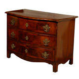 Continental Serpentine Walnut Commode with Inlay, ca. 1860