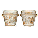 Pair of 19th Century  French Porcelain Cachepots