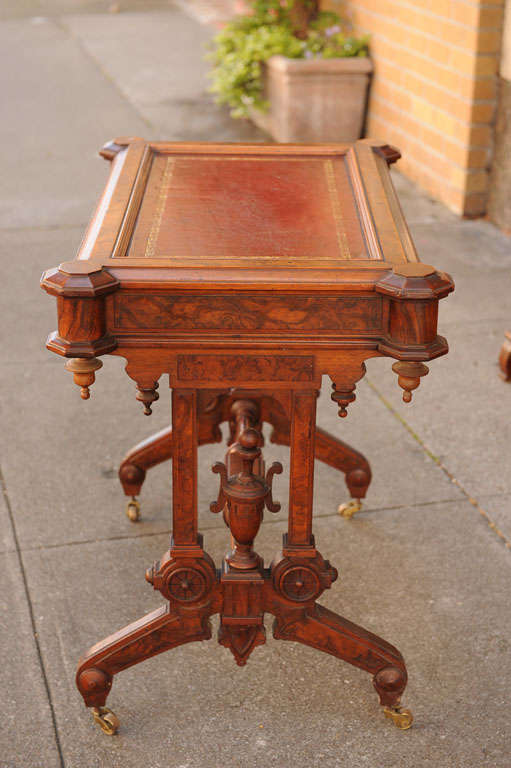 19th Century Renaissance Revival Walnut Library/Parlor Table
