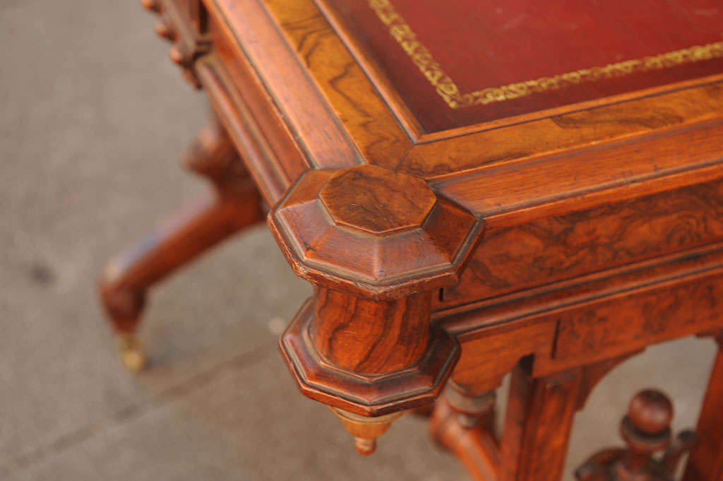 Renaissance Revival Walnut Library/Parlor Table 3