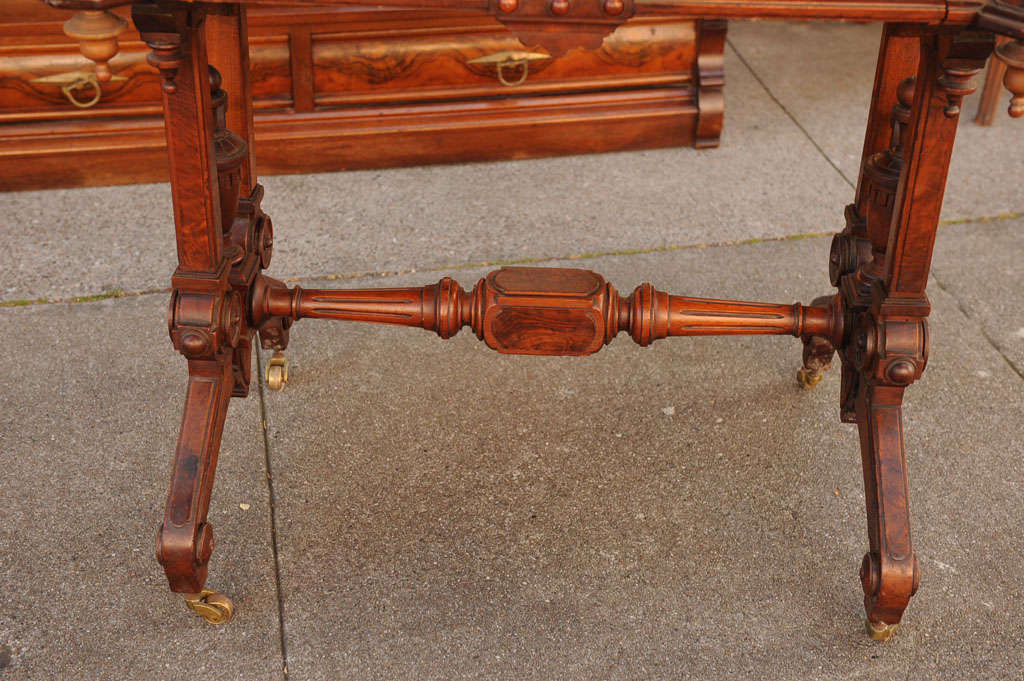 Renaissance Revival Walnut Library/Parlor Table 6