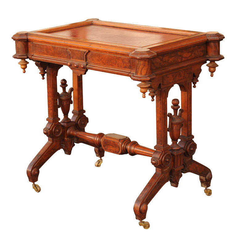 Renaissance Revival Walnut Library/Parlor Table