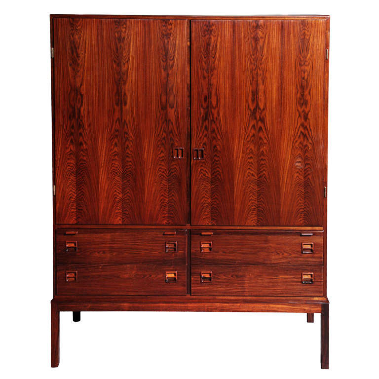 Danish Modern Rosewood China Cabinet Hutch by Niels Moller