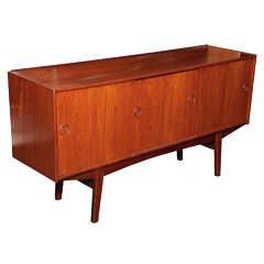 Teak Sideboard with 3 Sliding Doors