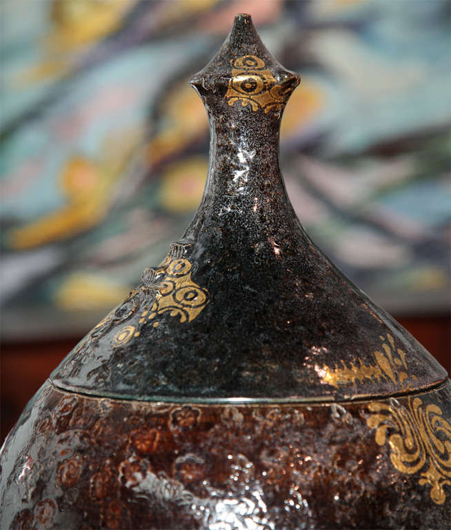 Mid-20th Century Bjorn Wiinblad Ceramic Vase with Lid, Danish Pottery