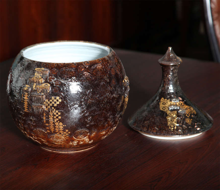 Bjorn Wiinblad Ceramic Vase with Lid, Danish Pottery 3
