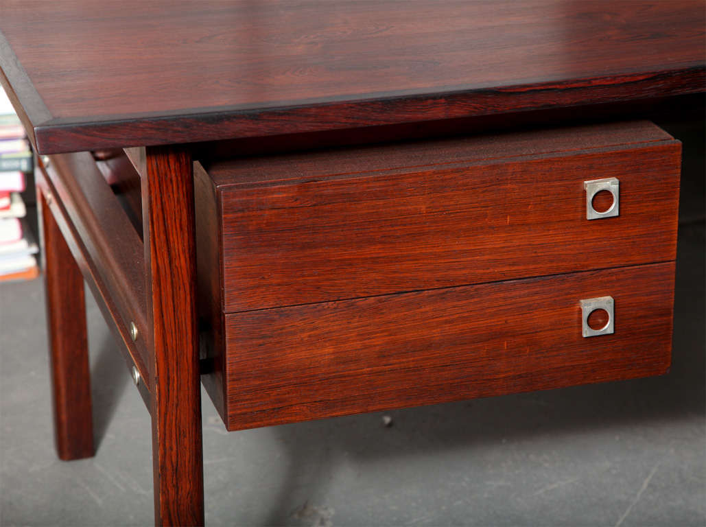 Minimalist Rosewood Executive Desk by Arne Vodder at 1stdibs