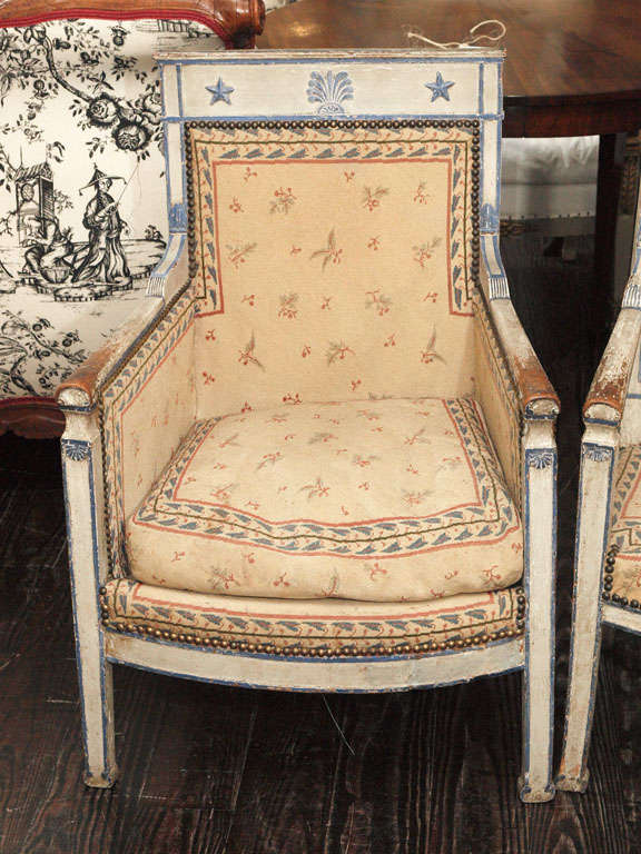 French Pair of His and Hers bergere and Fauteuil For Sale