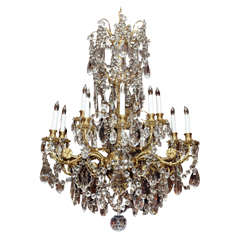 Antique French Old Baccarat and Bronze D'ore Chandelier