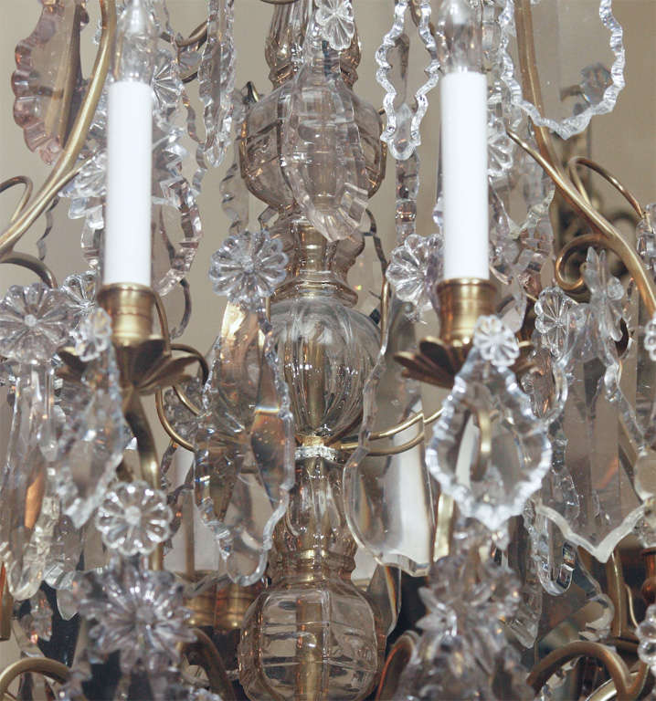 Antique French Baccarat Multicolor Prisms Crystal Chandelier In Good Condition For Sale In New Orleans, LA
