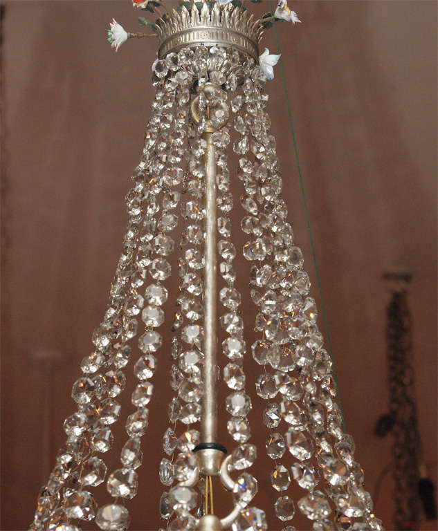 French Antique Empress Eugenie Exquisitely Beaded Chandelier