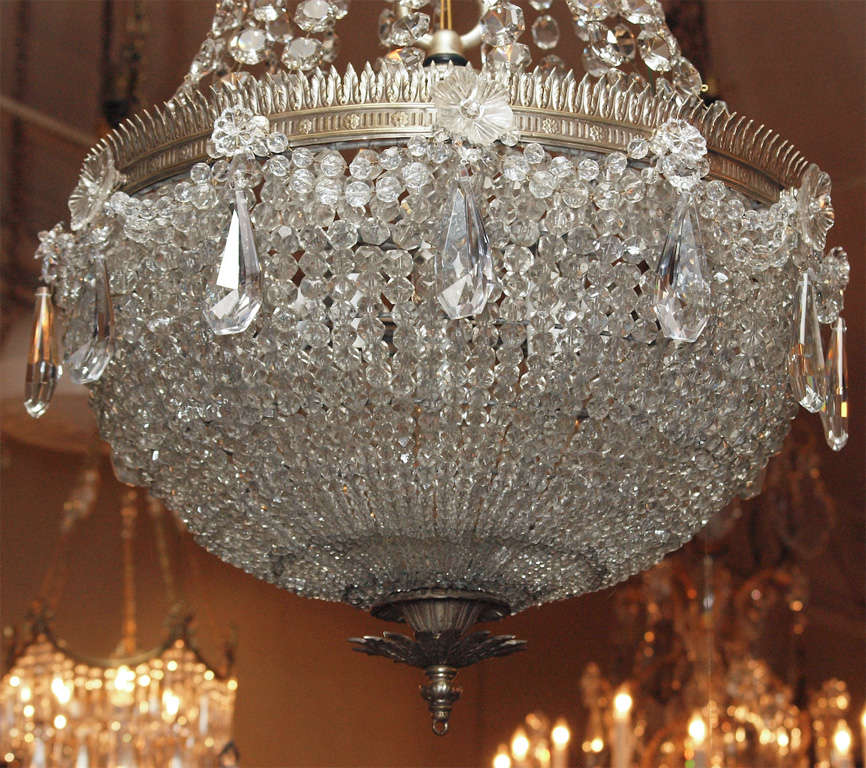 Antique Empress Eugenie Exquisitely Beaded Chandelier In Excellent Condition In New Orleans, LA