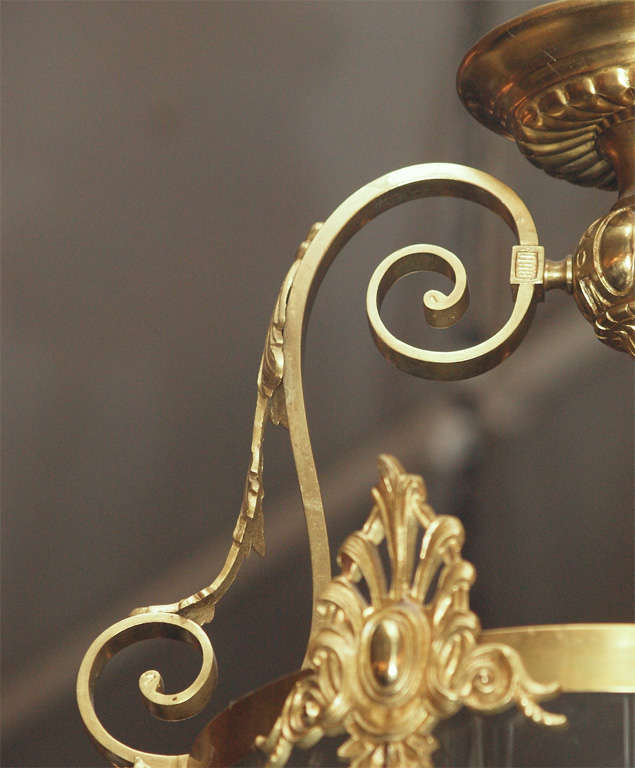 French Classic Design Antique Bronze D'ore Lantern, circa 1890-1900 For Sale