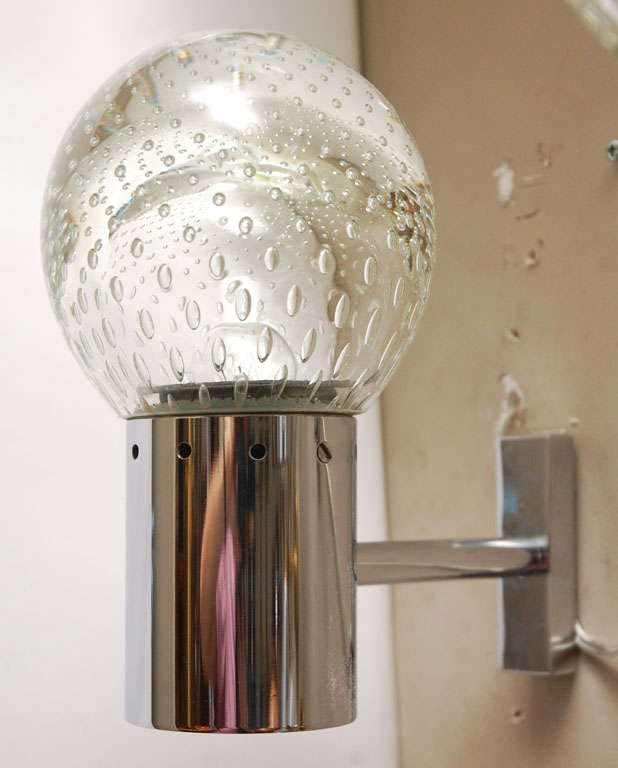 Heavy Glass Globe Sconces by Gino Sarfatti for Arteluce