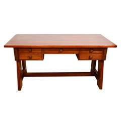 5-Drawer Brown Oak Desk