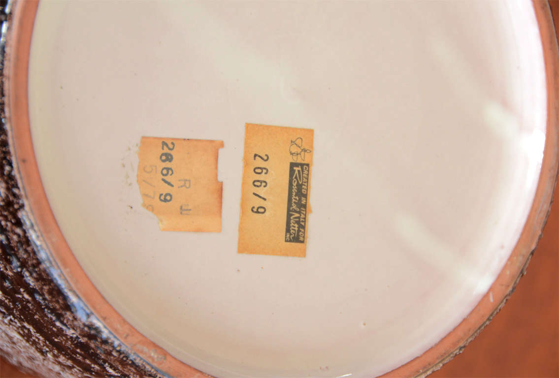 Italian Brown + Cream Ceramic Jar with Lid by Rosenthal Netter