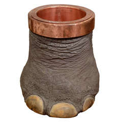 Elephant Foot Umbrella Stand with Copper Interior