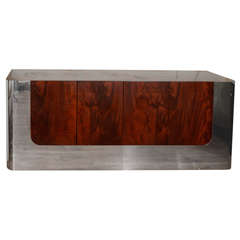 Rosewood and chrome sideboard by Pace