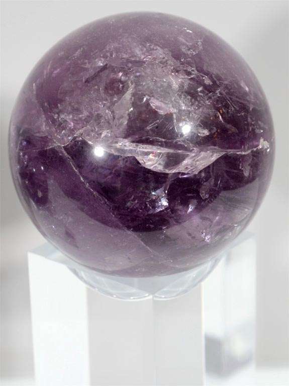 Amethyst Rock Crystal Spheres with Acrylic Bases 1