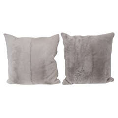 Gray Shearling Pillow